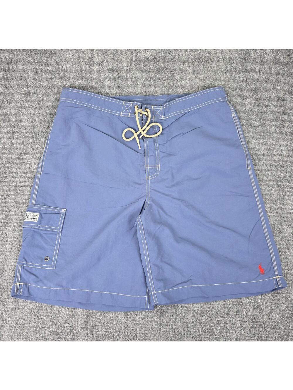 Polo Ralph Lauren Shorts Mens Large Blue Boardshorts Swim Cargo Pocket Y2K